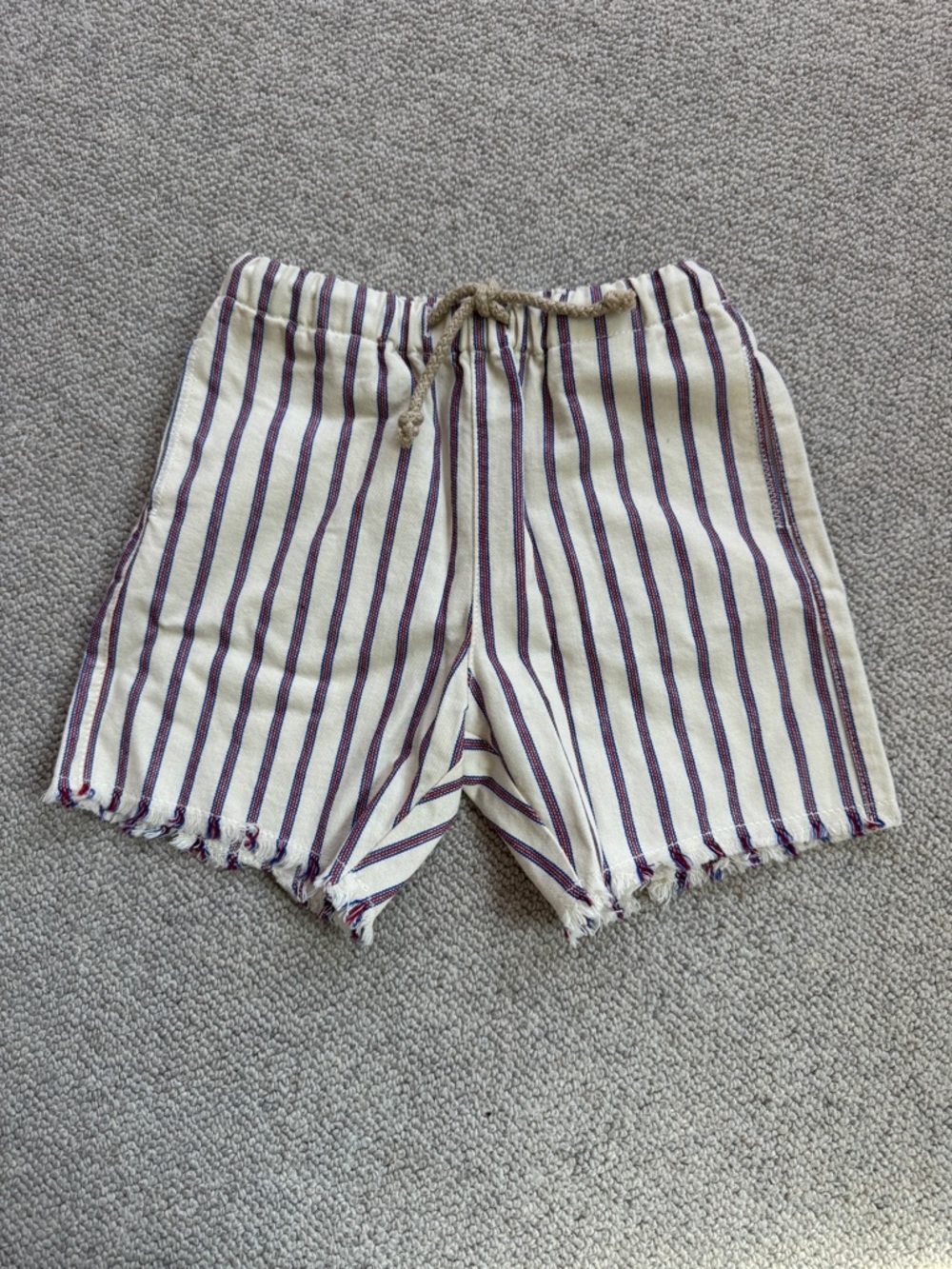 Babe & Tess Cream and Purple Stripe Kids Shorts
